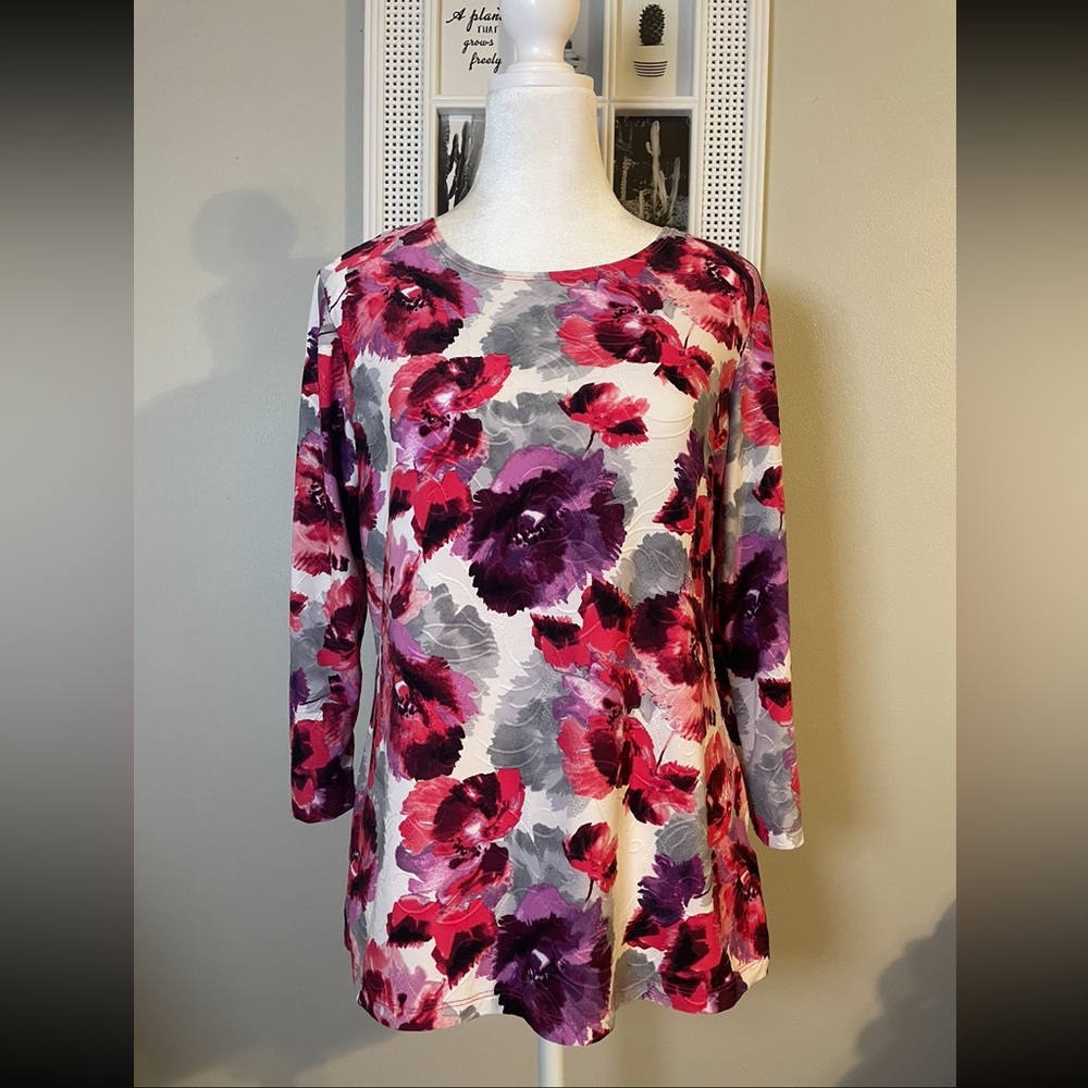JM Collection Floral Blouse -Small-